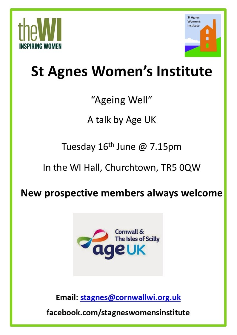 St Agnes Women's Institute: Ageing Well talk by Age UK